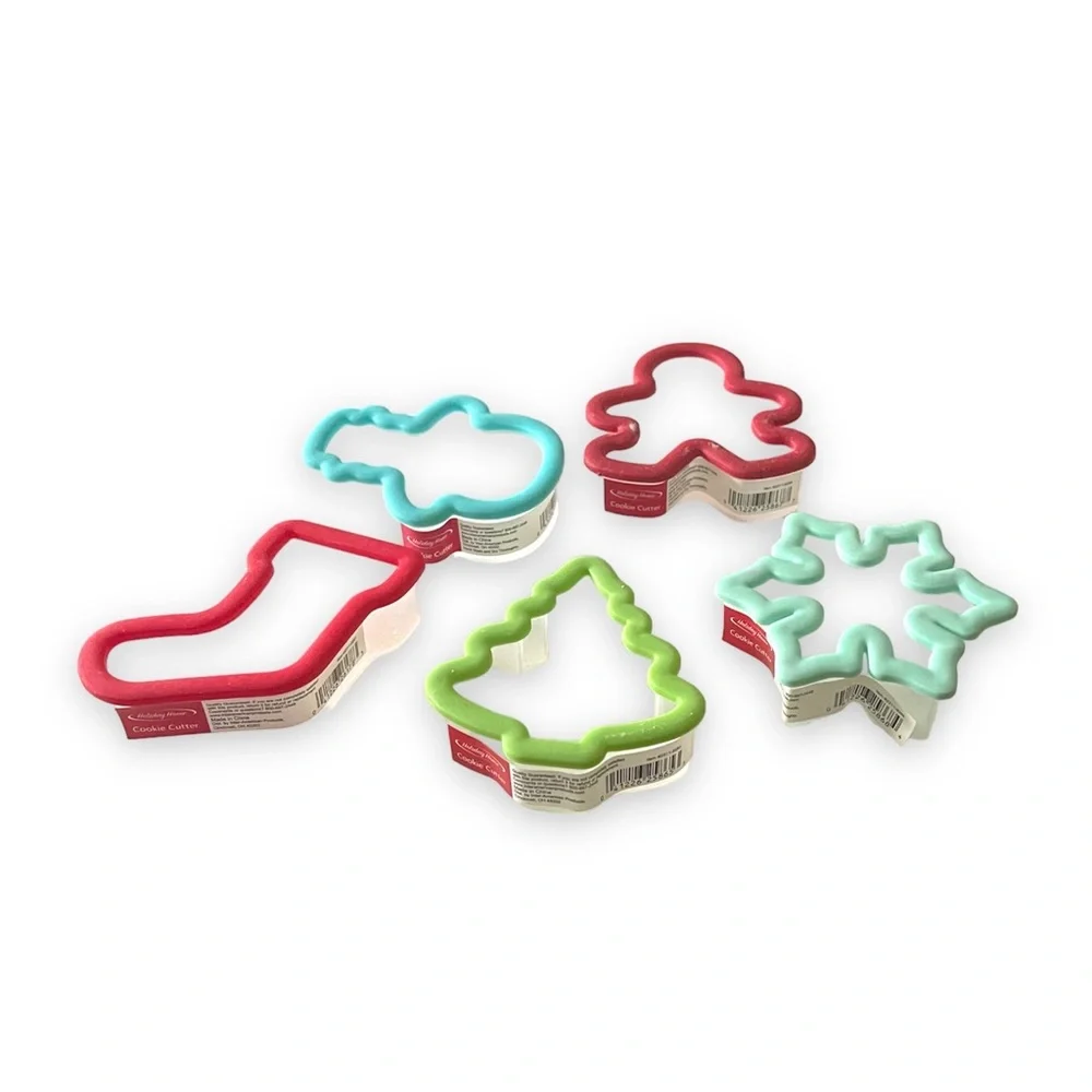 Holiday Home Snowman Stocking Tree Snowflake Gingerbread Man Cookie Cutter Set
